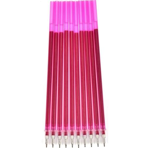 10Pcs Heat Erasable Refill Pens High Temperature Disappearing Fabric Marker Pen For Patchwork Fabric PU Leather Mark Sewing Tool