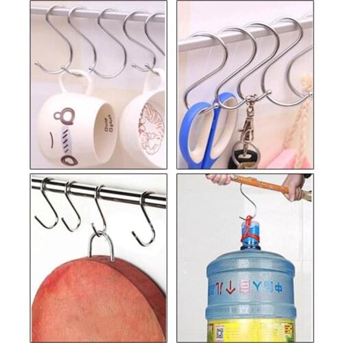 10 Pcs/lot S/M/L/XL Powerful "S" Shape Type Stainless Steel Storage Hanger Hooks Organizer Choose