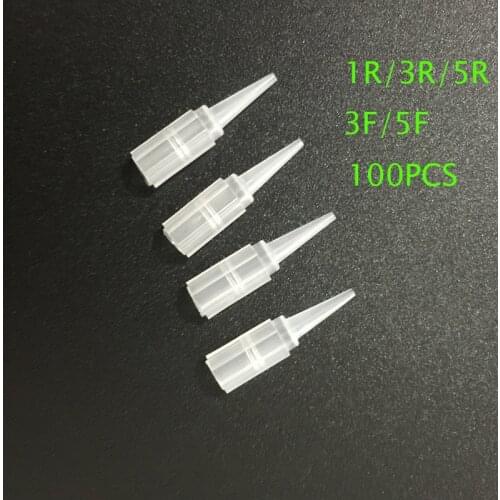 100pcs/lot Semi Permanent Makeup Plastic Tattoo Caps Eyebrow Tattoo Needle Tips Matched For 1R Needles Tattoo Accessories