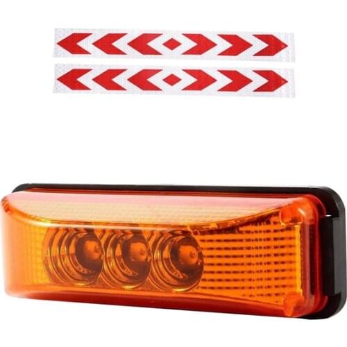 2 Pcs Car Warning Signal Truck Reflective Self-Adhesive & 1 Pcs Led 3.9Inch Car Truck Side Marker Light