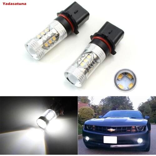 2Pcs Pure White 6000K 80W High Power CREE Chips P13W PSX26W LED Replacement Bulbs For Daytime Running Lights/Fog Lights