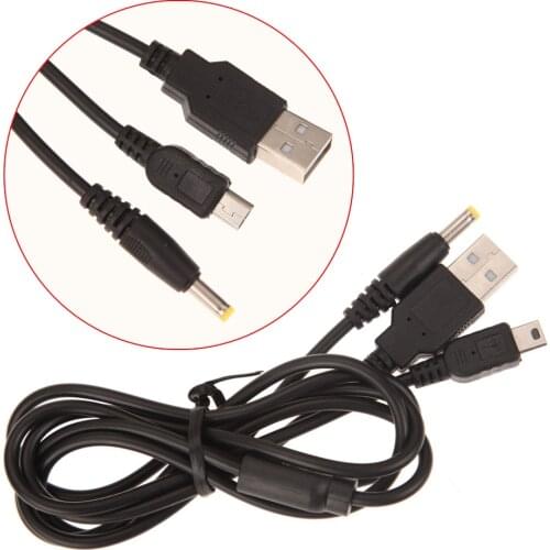 2 In 1 1.2m USB Charge Cable Gaming Accessories Data Sync Cord Wire Line for Sony PSP 2000 3000 Game Console