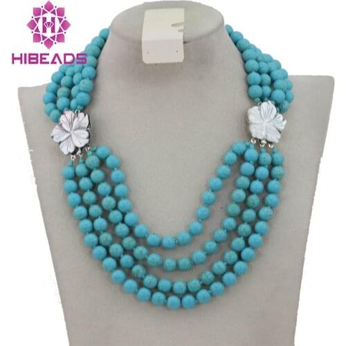 2017 Fashion Stone Beads Wedding Party Necklace Charms African Beads Jewelry Gift Free Shipping TN012