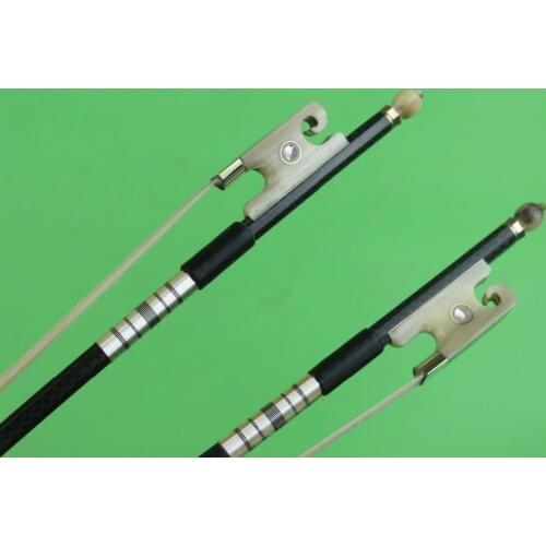 Free Shipping New black grillwork Carbon fiber violin bow 4/4 full size Ox horn frog