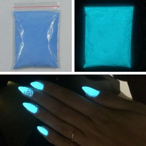 Free Shipping blue luminous powder phosphor Pigment,Glow in Dark Powder 100g/bag,DIY Nail enamel,Decoration pigment