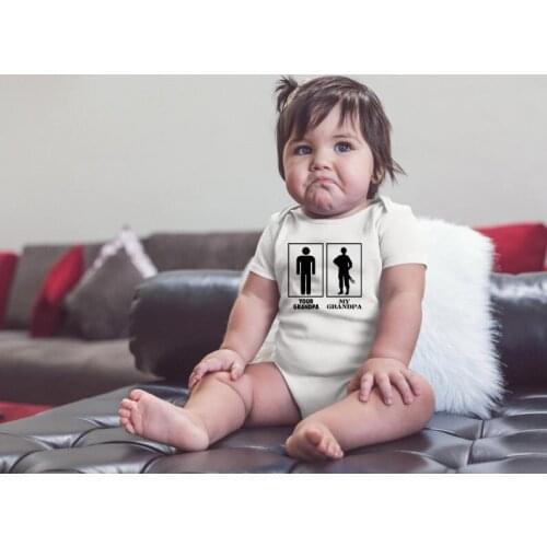 Your Grandpa My Grandpa Print Baby Bodysuit Babys Gift for Grandpa Fathers Day GiftsShort Sleeve Summer Clothes