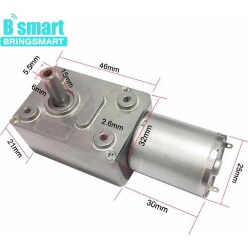 Bringsmart JGY-370 Turbo Worm Gear Motor 6v High Torque 12V DC Motor 12 Volt Reducer Micro Electric Motor 24v Self-lock