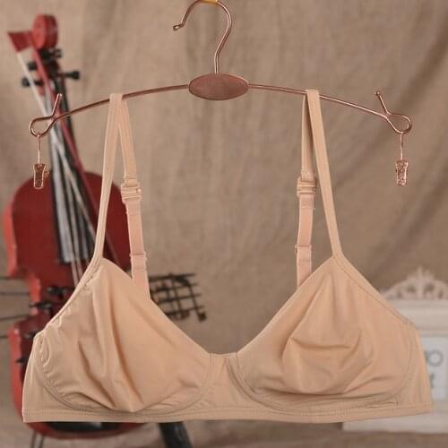 Ultra-thin wireless derlook underwear skin color young girl student bra halter-neck cross bra soft cup