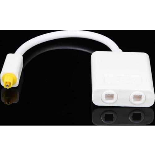 Digital Toslink Optical Fiber Optic Audio Cable 1 in 2 Out Splitter Adapter Black Switcher Converter Portable