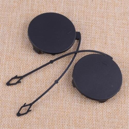 CITALL 1 Pair Left & Right Side Front Bumper Tow Hook Eye Cover Cap Plastic Black Fit For BMW X5 E70 2007 2008 2009 2010 2011