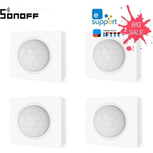 SONOFF PIR3 RF Motion Sensor 433Mhz Via Ewelink APP Remote Control Alarm Notification Smart Home Security System Human Detector