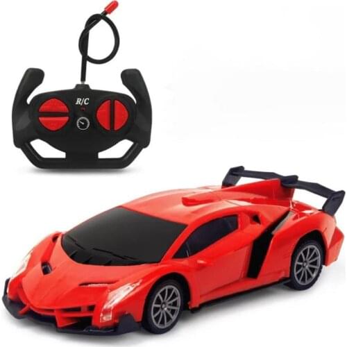 1:24 ChildrenS Electric Remote Control Car Rechargeable Four-Channel Simulation Sports Car Police Car Toy RC Racing Model Toy