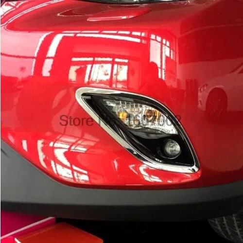 For Mazda CX-4 CX4 2pcs Car Exterior Front Fog Light Lamp Cover Molding Trim Protectors Chromium Style Auto Accessories