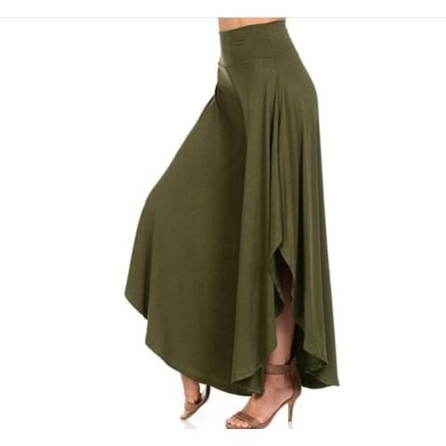Elegant Vintage Irregular Ruffles Wide Leg Pants Women High Waist Pleated Pants Femme Casual Loose Streetwear Trousers