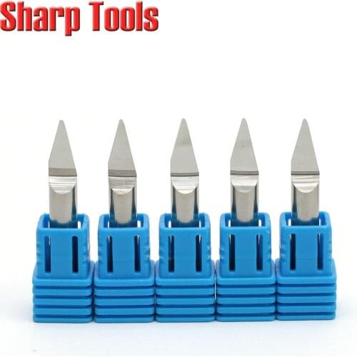 30 Angle 0.8MM V Bit Engraving Tool End Mill Tungsten Carbide Knife, 6MM Shank Bit Router CNC Blade Cutters for Metal Steel Set