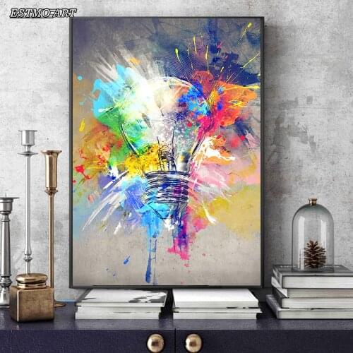 Canvas Painting abstract art Light bulb doodle Poster custom print wall Room Decoration picture Nordic Modern art Oil painting