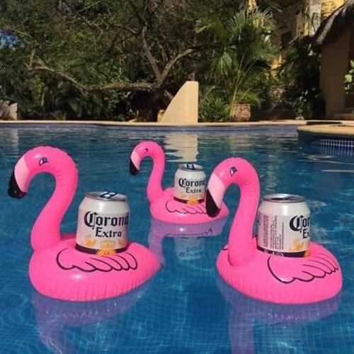 Summer Water Floating Inflatable Cup Holder Flamingo Unicorn Drink Holder Swimming Pool Float Bathing Pool Toy Party Decoration