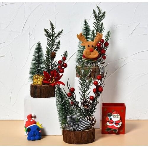 Mini Christmas Tree Artificial Luminescent Miniature Christmas Decorative for Home Kitchen Desktop JDH88