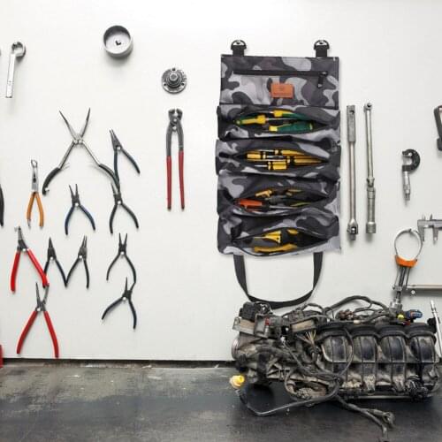 Multi-purpose Roll Tool Bag Plier Wrench Socket Screwdriver Roll Up Portable Pouch Bag 22 Pockets Kit for Electricians Mechanics