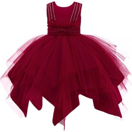 2021Fashion Rainbow Children Birthday Princess Dress Girl Clothes Tutu Evening Dress For Girls Performance Costume Wedding Dress