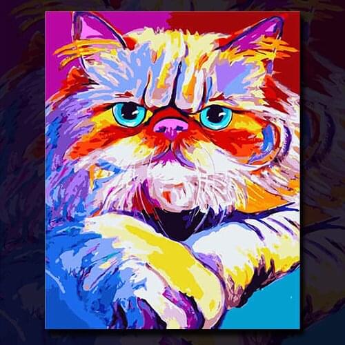 Diy Oliever Boom Kits Canvas WoondecoratieDiy Frame Paint ByNumber Vos Gift Home Decor Handgeschilderd Wall Art 40X50Multicolor