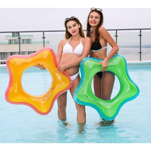 Inflatable PVC Star Shape Swim Ring For Kids Adult Beach Inflatable Swimming Pool Inner Tubes Piscina Water Toys Random Color