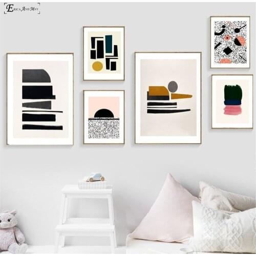 Geometric Nordic Abstract Patterns Canvas Printed Painting Wall Pictures Home Decor Posters And Prints Art For Living Room
