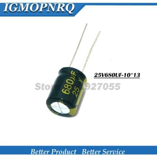 20PCS 25V680UF 10*13 680UF 25V 10x13 25v680 10*13 Aluminum electrolytic capacitor new