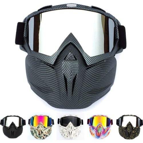 Men Women Motocross Goggles Snowmobile Ski Goggles Windproof MX Bike Motorcycle UV Protective Safety Glasses with Mouth Filter