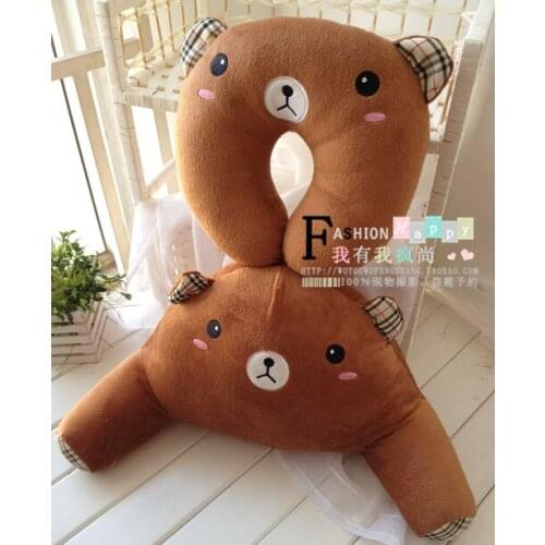 Wholesale ,Free shipping,2pcs Cute cat cartoon panda rabbit lumbar pillow + U pillow/Plush Toy