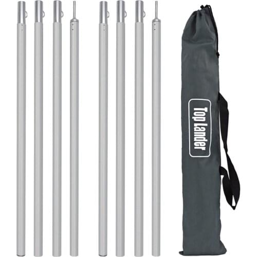 NEW-Top Lander Camping Tent Pole 6063 Aluminum Alloy Adjustable Tent Support Rods Hiking Backpacking Beach Shelter Tarp Awning P