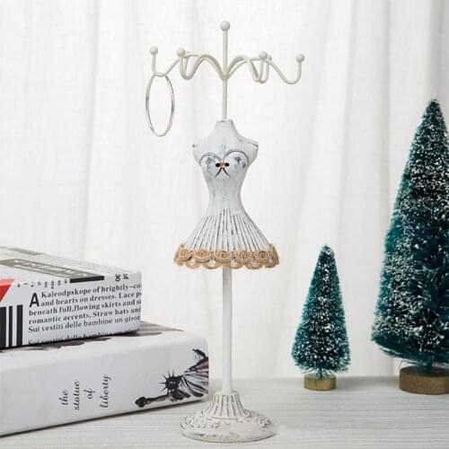 Princess Dress Mannequin Body Figurine Necklace Earings Rack Detachable Jewelry Display Elegant Stand Storage Vintage