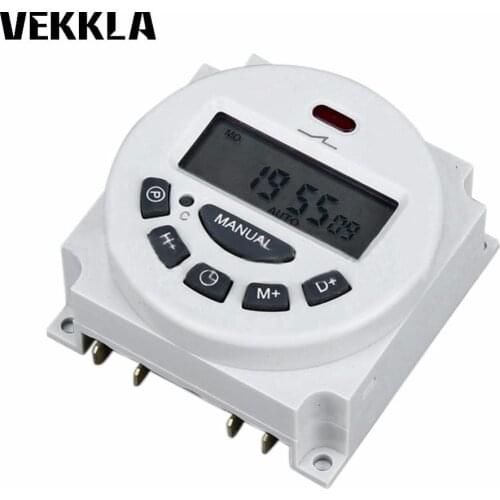 Microcomputer AC 12V 110V 220V LCD Digital Timer Switch Programmable Electronic Relay Switch Time Timer For neon lights