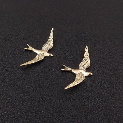 2021New 100Pcs Swallow Alloy Button for Diy Jewelry Accessories and Handmade Bride Hair or Clothing Bags Shoes Accessoress HZ732