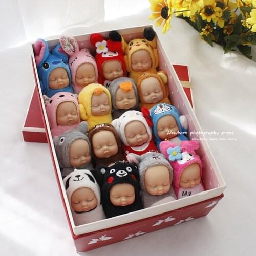 Newborn photography props cute animal dolls baby photos with placating full moon photo AIDS photography accessory