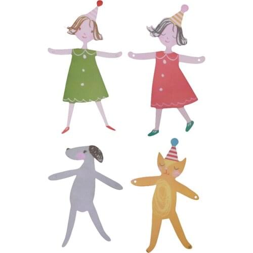 Hand In Hand Cartoon Banners Paper Flags Garland Baby Shower Kids Event Party Supplies Birthday Party Decorations Kids