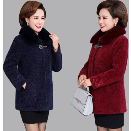 Middle Aged Women 2020 New Faux Mink Fur Coat Female Casual Loose fur Overcoats Ladies Plus Size Thick Warm fur Jacket Z189