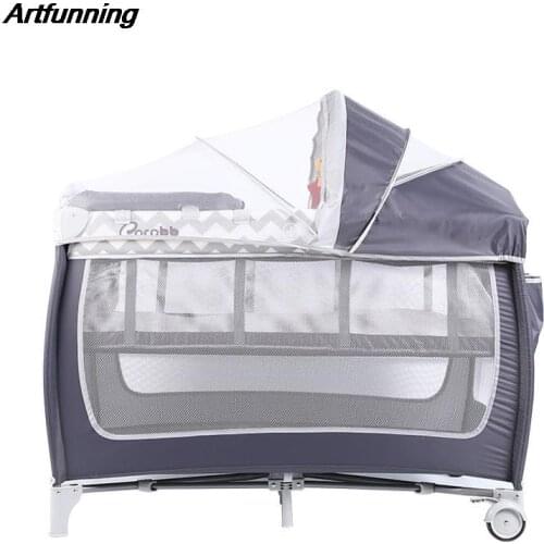 Artfunning Foldable baby bed Movable newborn child bed Multifunctional portable changing table baby bed free Shipping