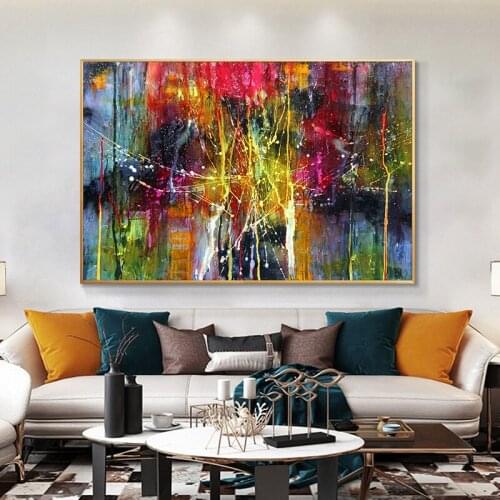 Modern Wall Canvas Art Poster and Print Colorful Abstract Art Painting on Canvas Picture for Living Room Home Decoration