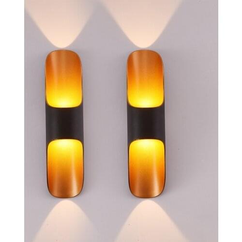 Up Down Outdoor Wall Light Black+Gold/White/Black 10W Waterproof Garden Porch Led Lamp Aluminum IP55 AC85-265V