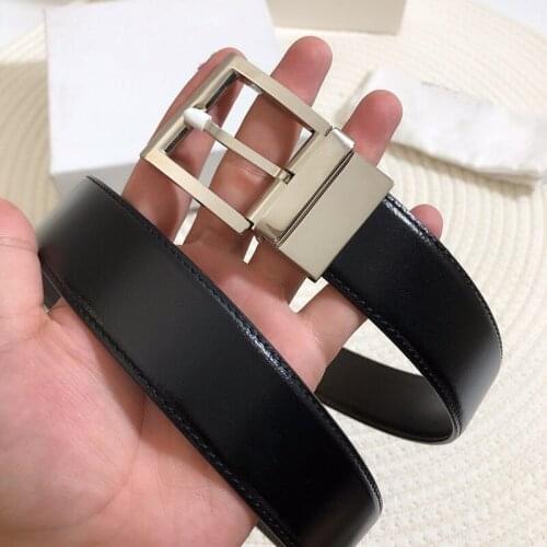 High Qaulity Cow Leather Mens High-Grade Belt Needle Belt Automatic Buckle Mens Cowhide Leather Belt 3.5cm