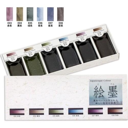 Japan Original Painted Ink Color Chameleon Paint Watercolor Pearlescent Metal 6 Color Solid Water Color Painting Pigment
