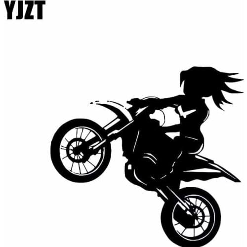 YJZT 14.6*13.7CM Sexy Hot Wild Motor Girl Vinyl Decals Popular Style Black/Silver Car Sticker Skillful Manufucature C20-0402