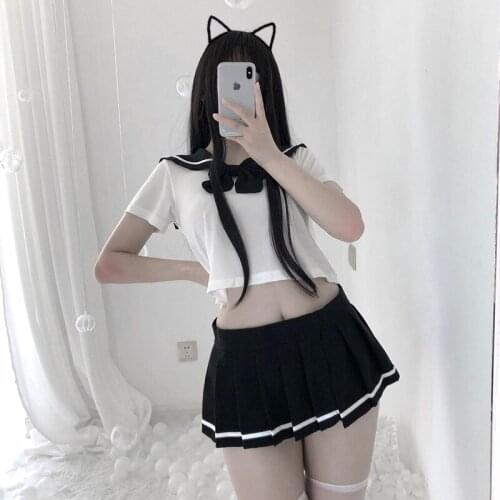 Women Sexy Lingerie Girl Japanese School Costume Erotic Babydoll Dress Women Cosplay Student Uniform Miniskirt Temptation