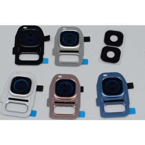 10sets/lot Original New Camera Glass Lens Cover With Frame Holder For Samsung Galaxy S7 G930 G930F S7 Edge G935 G935F