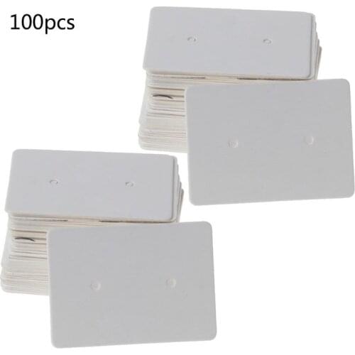 100Pcs/Set Kraft Paper Cards Earrings Ear Studs Display Jewelry Packaging Cards X4YA