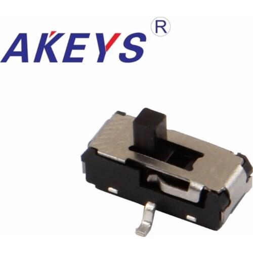 100PCS MST-12D17 MINI slide switch 1P2T SPDT SMD SMT 3 pin 2 position mini toggle switches handle black