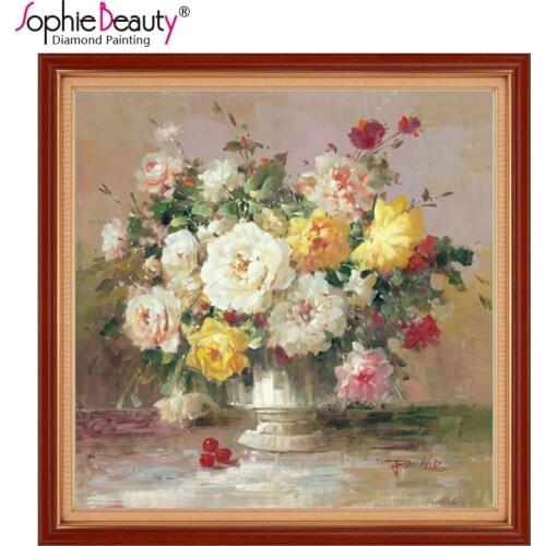 2018 Sale Rushed Rich Peony For Square Drill Home Decor Diy Diamond Painting Beautiful Flowers Needlework 3d Full Embroidery