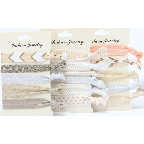 300sets/lot Twist Ribbon Elastic band/hair tie 14 color for choose