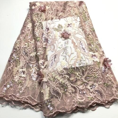 3d Lace Flowers Fabric African Lace Fabric With Sequins/ Tulle French Lace Fabric For Party Dress Lace VM3550 Dubai Lace Bridal